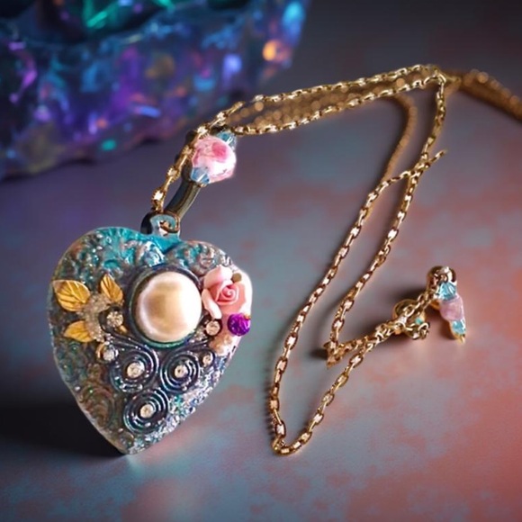 Handcrafted Heart Necklace with Handcrafted chain - Picture 14 of 15